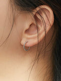 Silver Minimalist Round Hoop Earrings