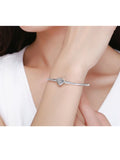 925 Silver Cute Heart Chain Bracelet