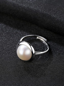 Sterling Silver Adjustable Pearl Ring