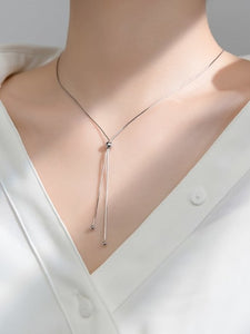 Bead Tassel Minimalist Lariat Necklace